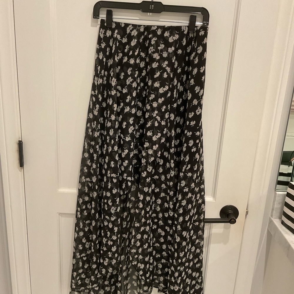 Floral Black and White Maxi Skirt by All Saints